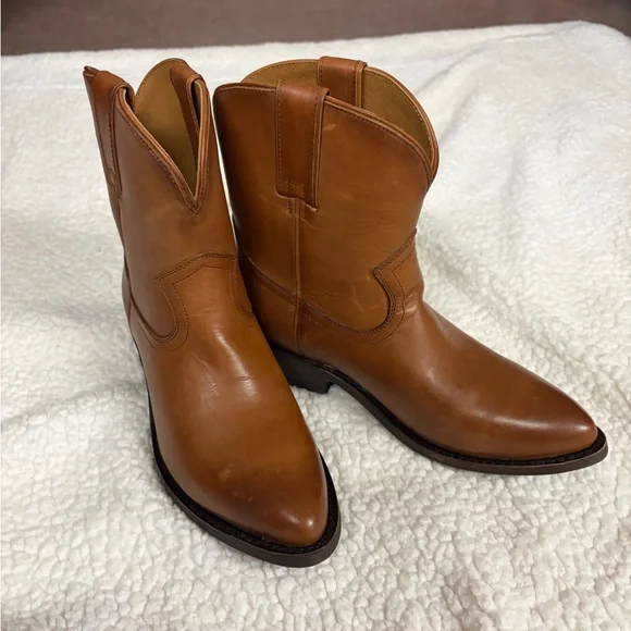 Frye Cognac Leather Billy Short Boot Size 8.5 - Picture 6 of 12